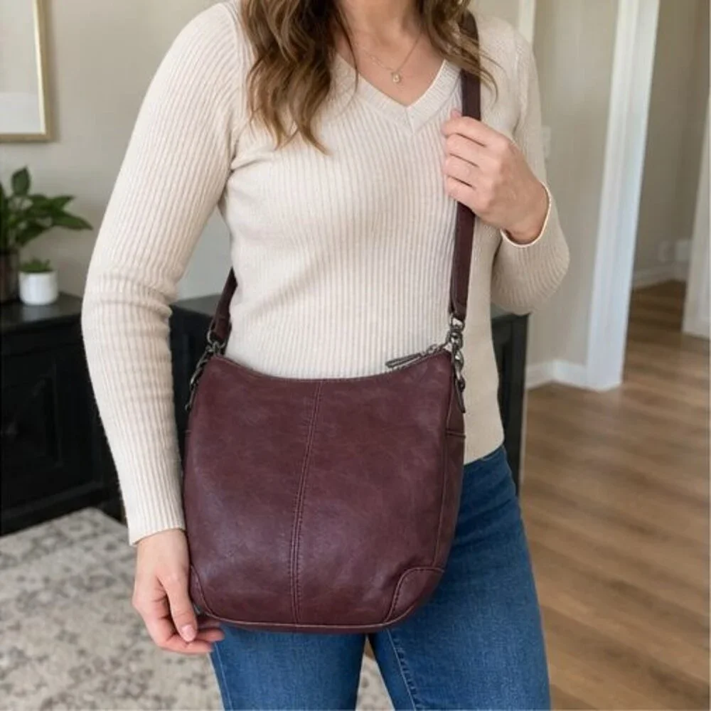 Brown Woven Crossbody Bag